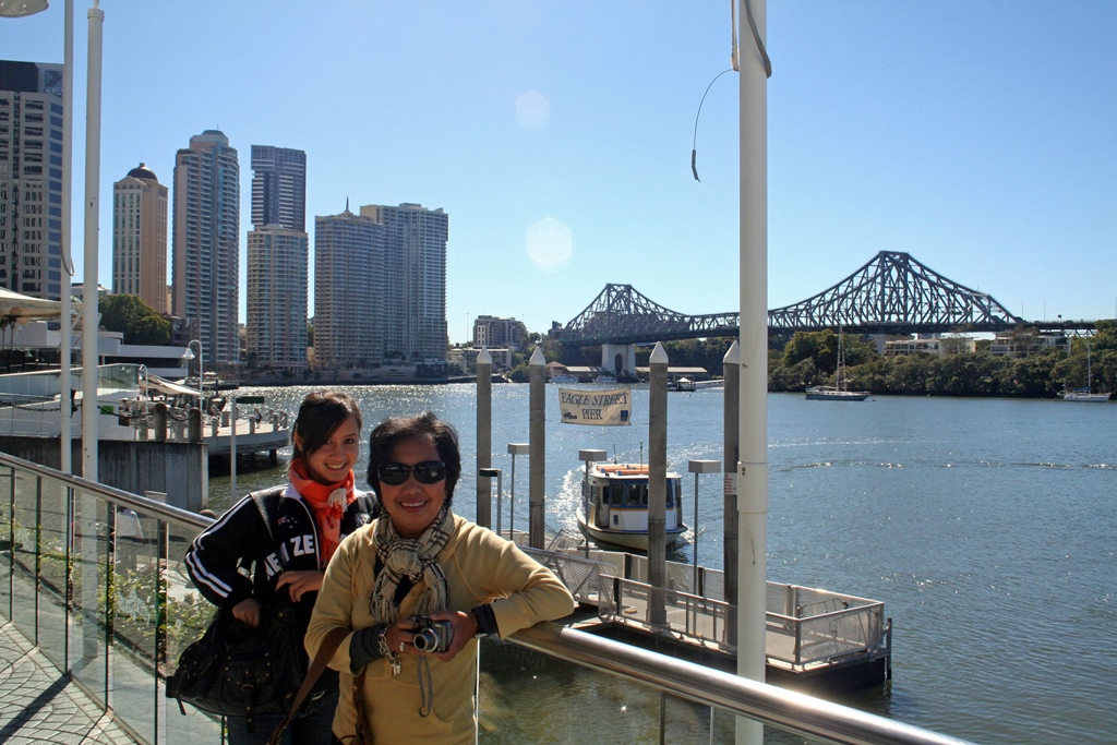 Connie and Nella with River and Story Bridge